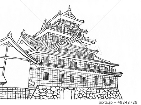 岡山城 100名城のイラスト素材
