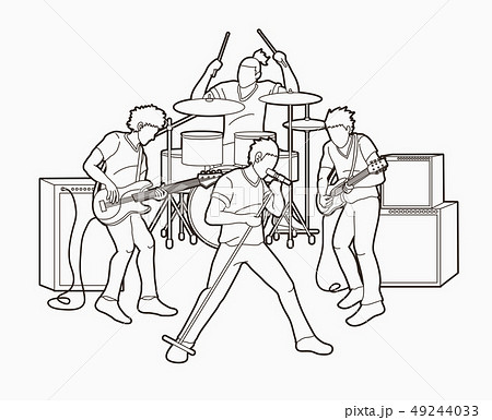 Musician playing music together, Music band vector Musician playing music together, Music band vector 49244033