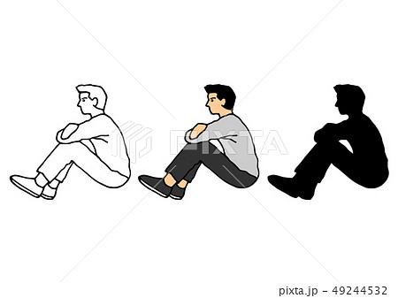 Top view on young man sleeping pose on side a... - Stock Illustration  [75782370] - PIXTA