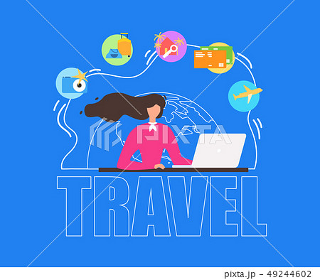 Summer Vacation Travel Planning Flat Vector Banner 49244602