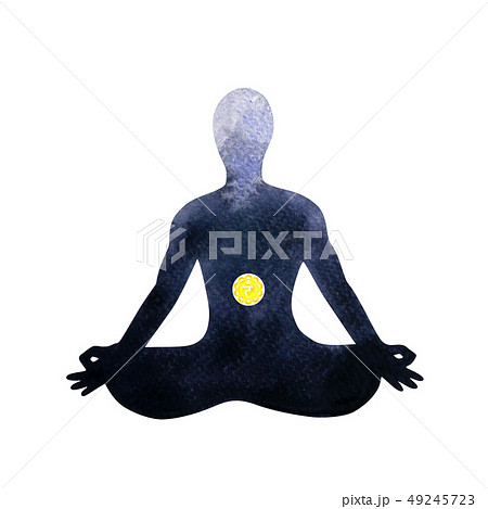 yellow solar plexus chakra human lotus pose yoga 49245723