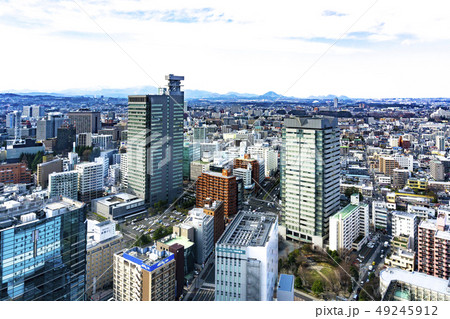 都市の風景・仙台駅東口付近のビル群 都市の風景・仙台駅東口付近のビル群 49245912
