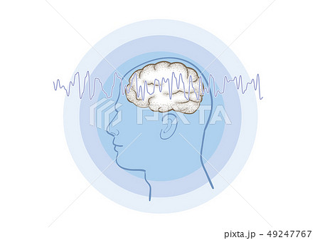 脳波のイメージ02のイラスト素材