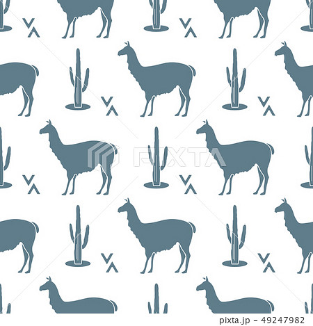 Seamless pattern with llama and cactus Seamless pattern with llama and cactus 49247982