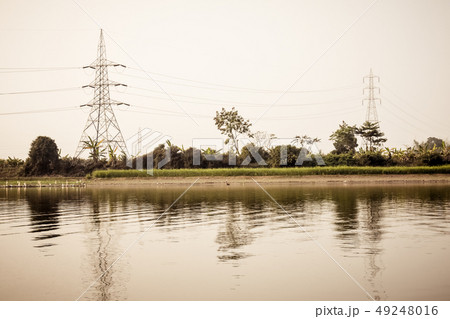 High voltage post of Electric Transmission tower 49248016