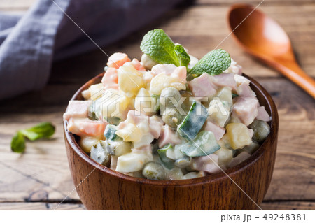 Traditional Russian Christmas and New year salad s 49248381