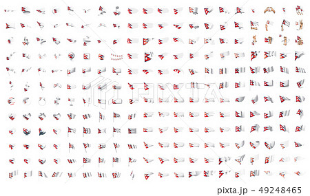 Very Big Collection Of Vector Flags Of The Nepalのイラスト素材