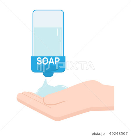 Washing hand and soap icon, hygiene illustration Washing hand and soap icon, hygiene illustration 49248507
