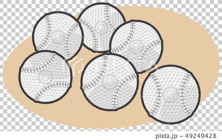 野球の軟式ボールイラストのイラスト素材