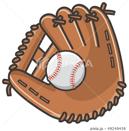 野球のグローブと硬式ボールのイラスト素材