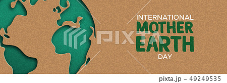 Earth Day web banner of paper cut world map Earth Day web banner of paper cut world map 49249535