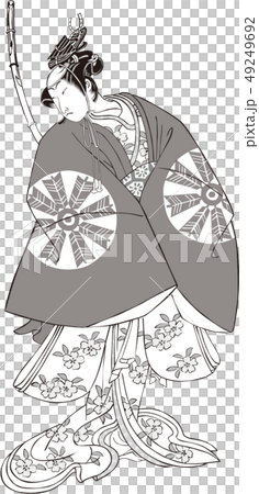 Ukiyoe Kabuki actor part 33 black and white 49249692