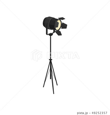 Spotlight on white background. Bright light modern technology. 49252357