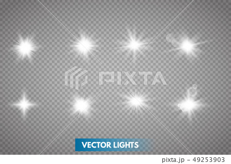 Set of Glowing Light Stars 49253903
