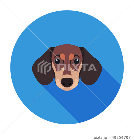 Cute Dog Muzzle Cartoon Flat Vector Icon 49254707