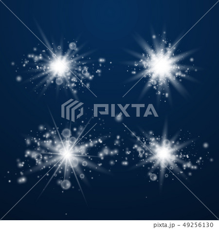 Set of Glowing Light Stars  49256130