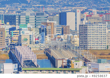 大阪　梅田　ビル群　中津、十三方面　　 49258637