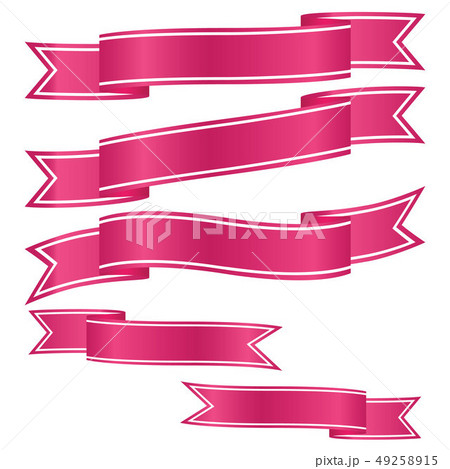 set of pink ribbon banner icon - Stock Illustration [49258915] - PIXTA