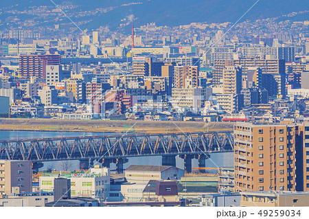 大阪　梅田　ビル群　加島、塚本方面　 49259034