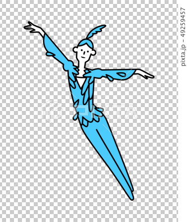Line drawing ballet blue bird 49259457