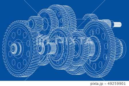 Outline gearbox concept. Vector 49259901