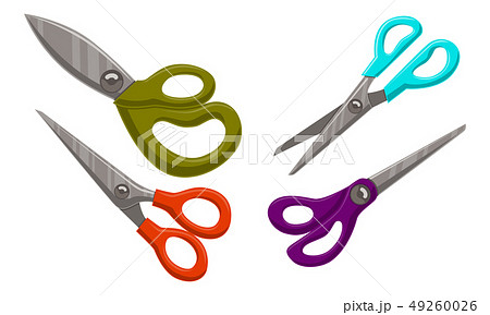 Scissor Template Vector Set Color Scissor Template Vector Set Color 49260026
