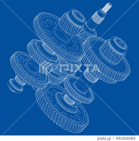 Outline gearbox concept. Vector 49260060