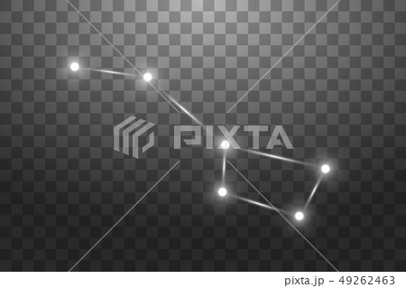 Big Dipper Zodiac Sign of the Beautiful Bright Stars on a transparent background. Vector Big Dipper Zodiac Sign of the Beautiful Bright Stars on a transparent background. Vector 49262463