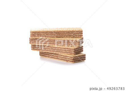 Wafer chocolate dessert isolated on white 49263783