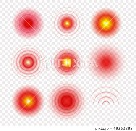 Medical icon set. Radial pain circles. Target logo template. Red and yellow gradient medical symbols 49263898
