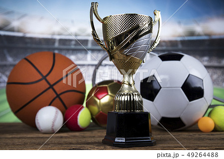 Sport stadium background, Trophy for champion Sport stadium background, Trophy for champion 49264488