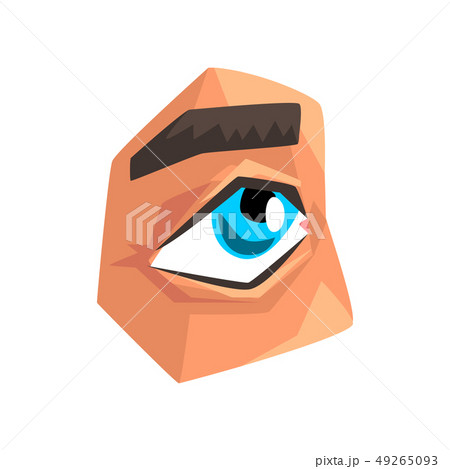 Blue eye and eyebrow, male body part vector Illustration on a white background 49265093
