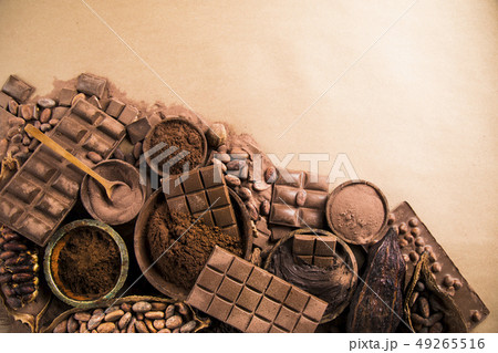 Chocolate , candy sweet, dessert food on natural 49265516