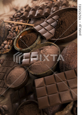 Chocolate , candy sweet, dessert food on natural Chocolate , candy sweet, dessert food on natural 49265681