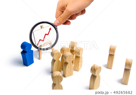 The leader is standing near the graph The leader is standing near the graph 49265682