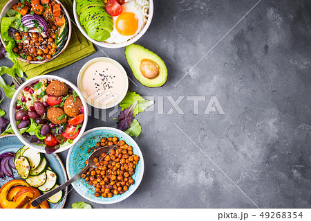 Buddha bowl salads background Buddha bowl salads background 49268354