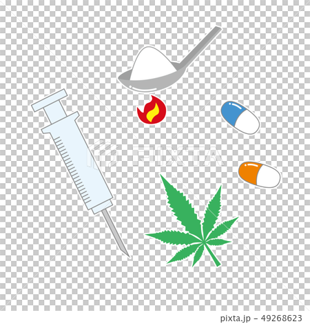 違法薬物 ドラッグ 覚醒剤 大麻 コカインのイラスト素材