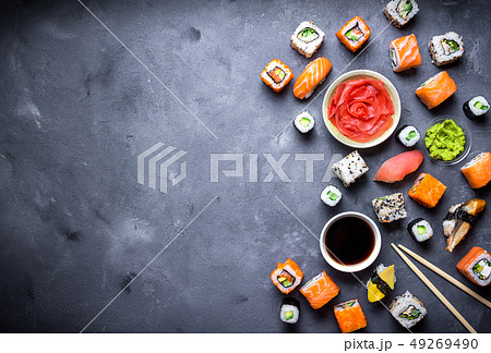 Japanese sushi background 49269490