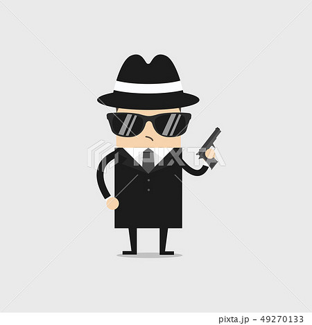 Detective holds a gun in his hand. 49270133