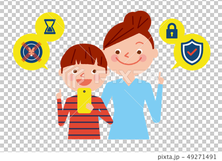Smartphone parent and child security illustration vector 49271491
