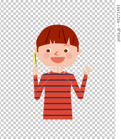スマホ　子供　通話　イラスト　ベクター 49271493