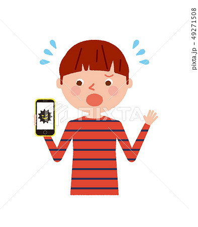 スマホ 子供 ウイルス イラスト ベクター スマホ 子供 ウイルス イラスト ベクター 49271508