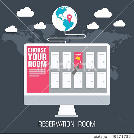 flat reservation room background design concept. Vector illustration . 49271789