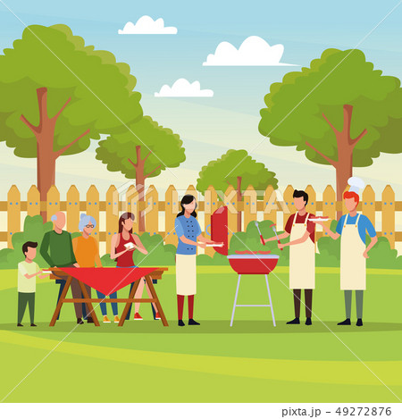 Family barbecue picnic Family barbecue picnic 49272876