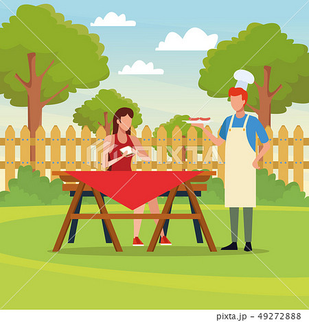 Family barbecue picnic Family barbecue picnic 49272888