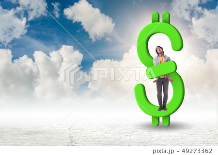 Young man in student loan and debt concept Young man in student loan and debt concept 49273362
