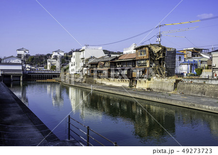 岡山 倉敷市玉島 玉島町並み保存地区 溜川排水機場 岡山 倉敷市玉島 玉島町並み保存地区 溜川排水機場 49273723