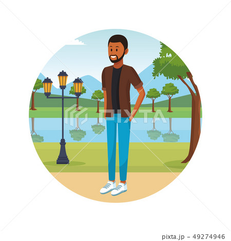 person alone at city park cartoons 49274946