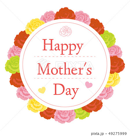 Happy Mother's Day 　カラフル　カーネーション　リース 49275999
