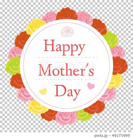 Happy Mother's Day 　カラフル　カーネーション　リース 49275999